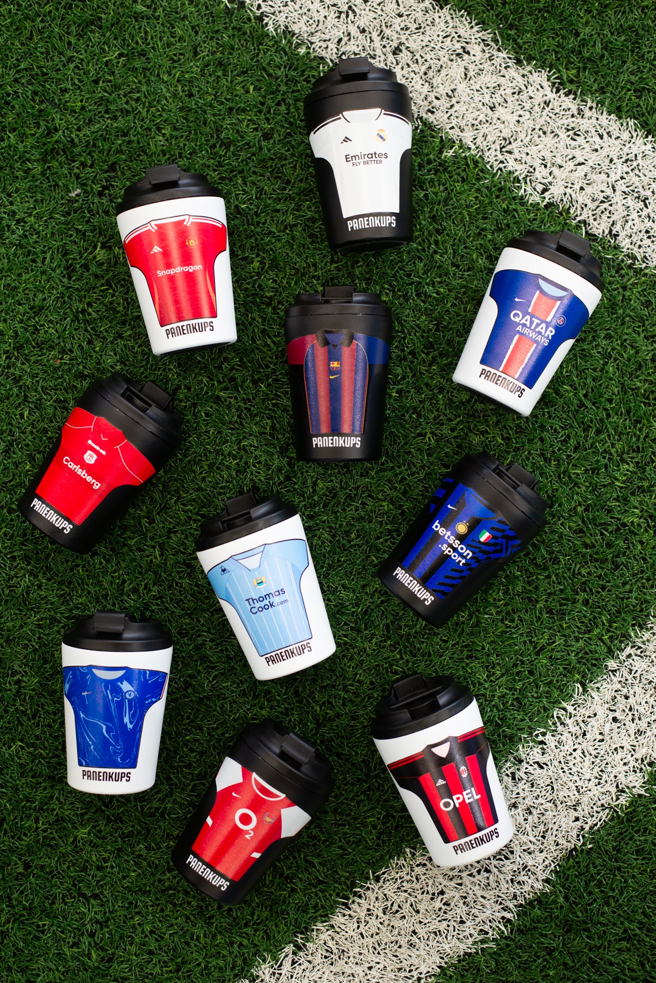 Panenkups football-inspired reusable coffee cups